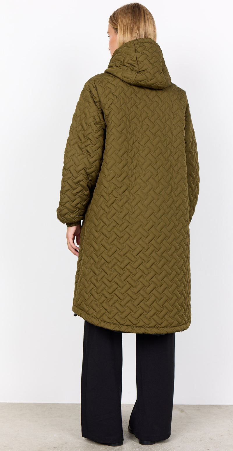 Fenya quiltet jakke army