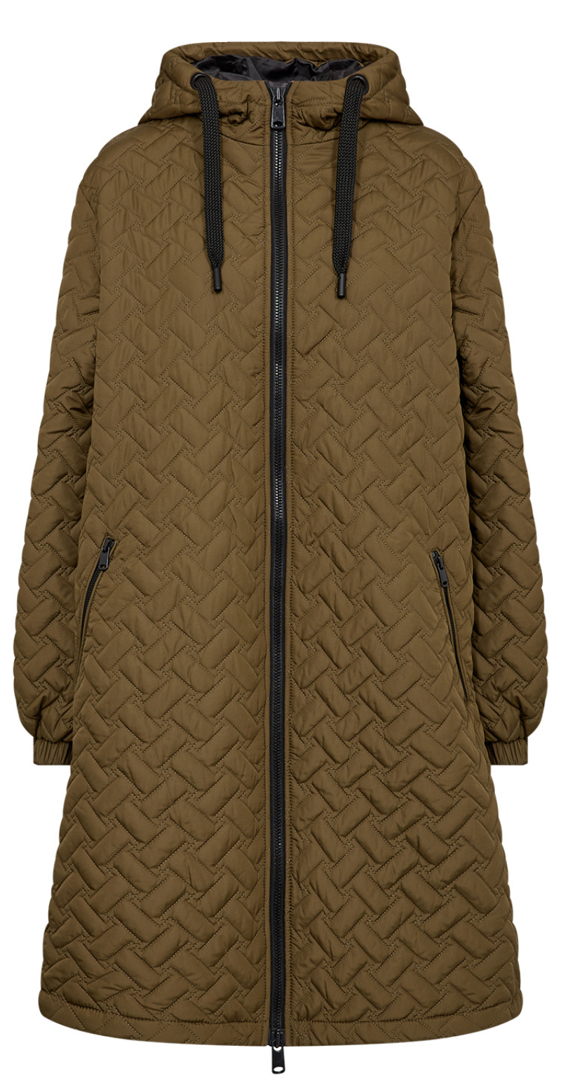 Fenya quiltet jakke army