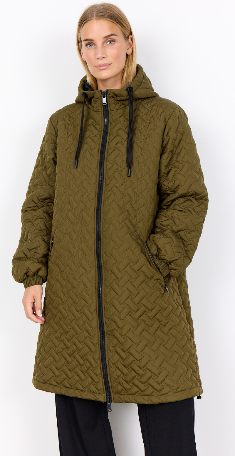 Fenya quiltet jakke army