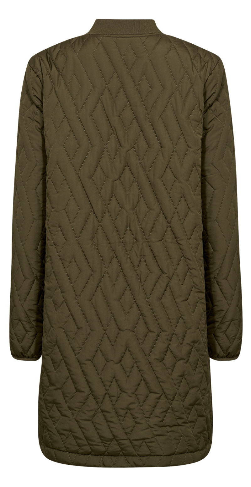 Quiltet jakke med lommer army