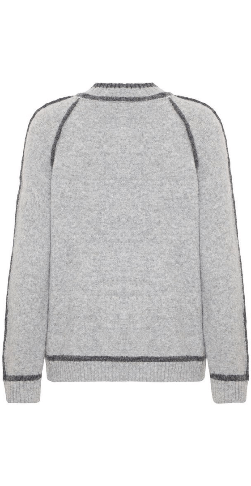 Ninna strik med turtleneck grå