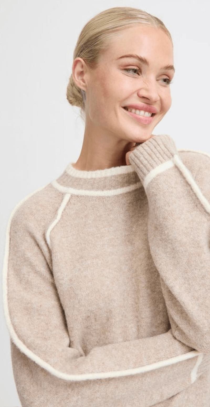 Ninna strik med turtleneck sepia tint mix