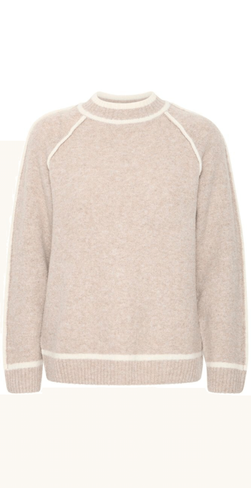Ninna strik med turtleneck sepia tint mix
