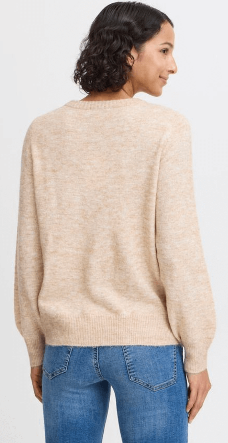 Okama strikbluse cement melange