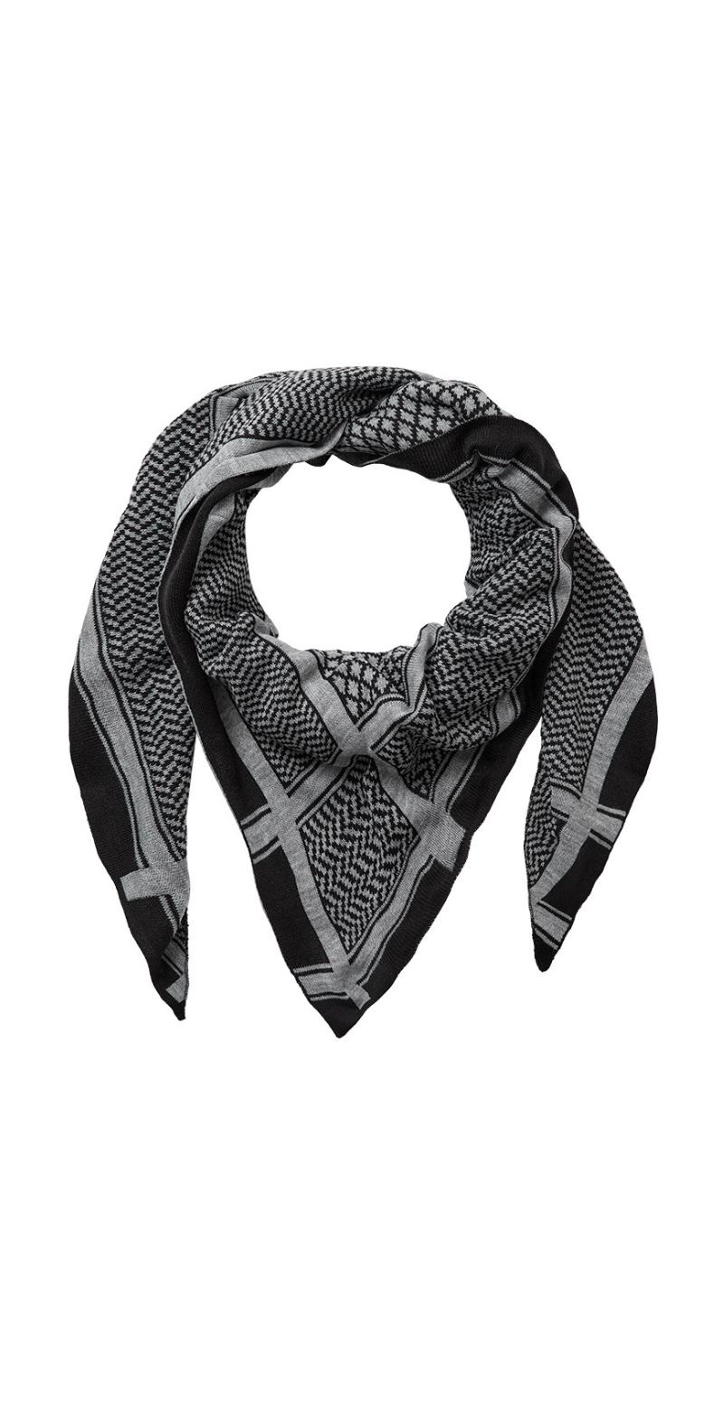 Tørklæde med print grå