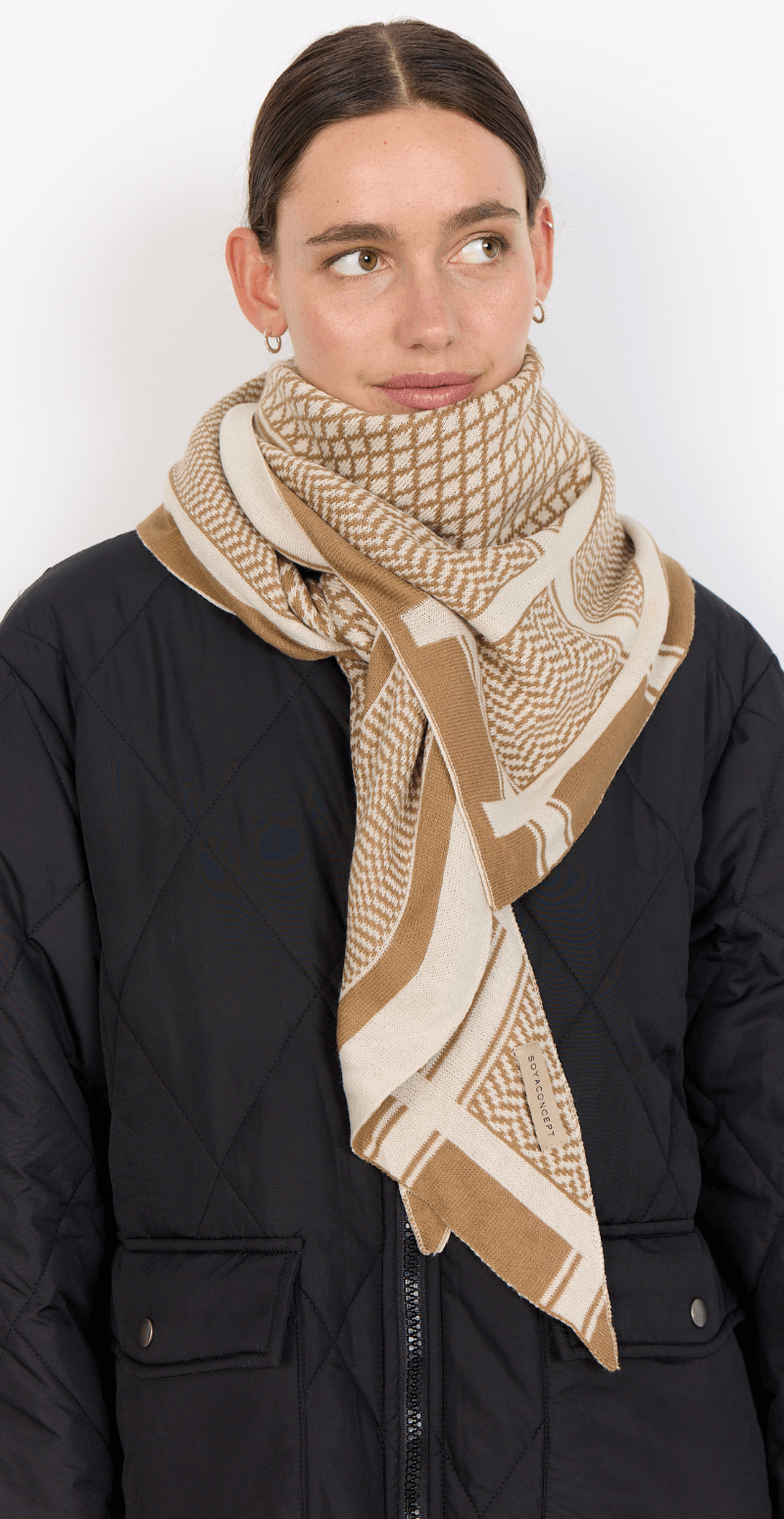 Tørklæde med print camel