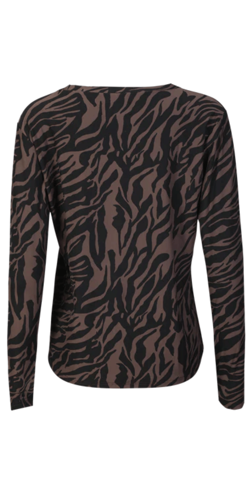 Alma bluse dark brown zebra