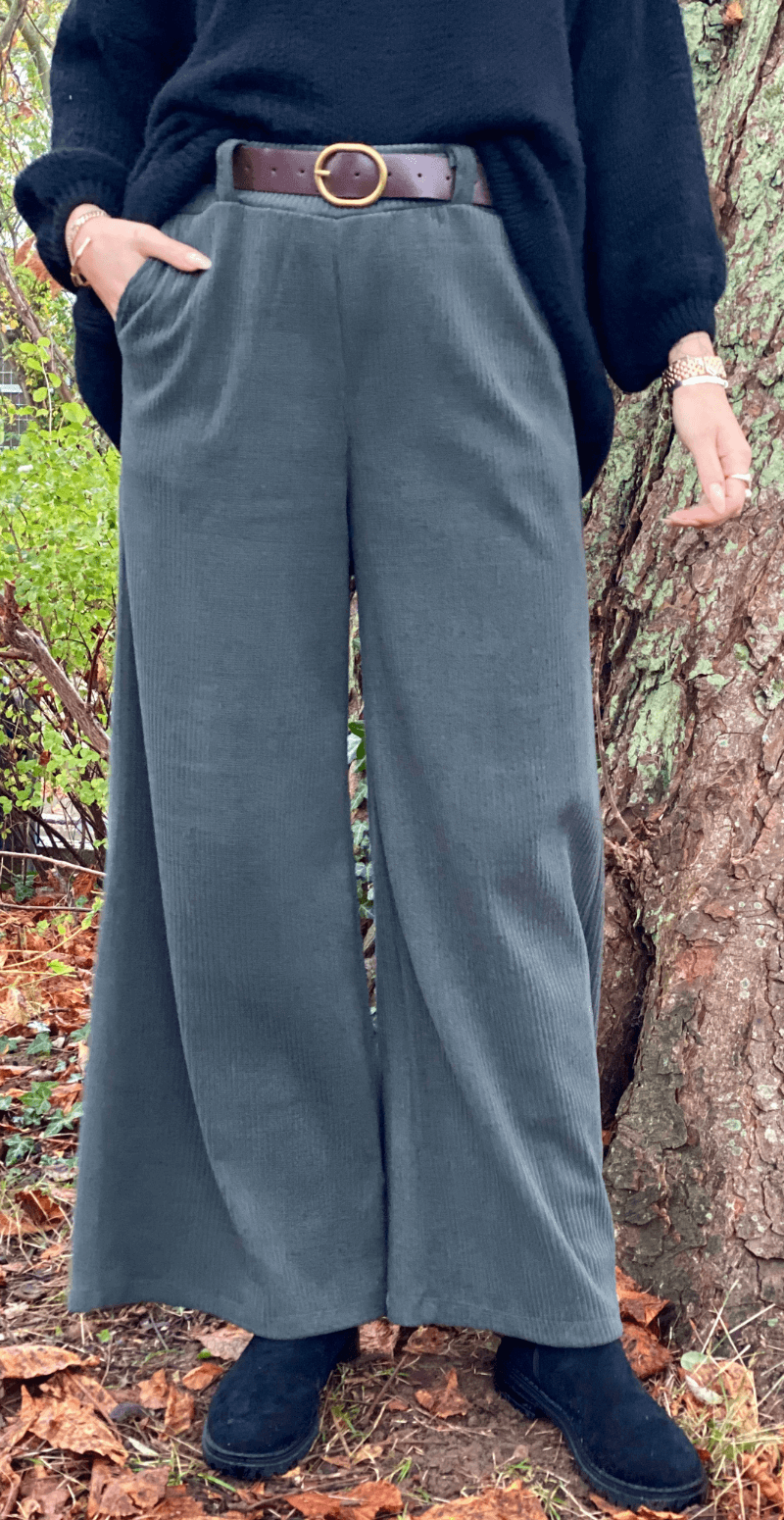 Ditte fløjlsbukser med bælte military LikeLondon