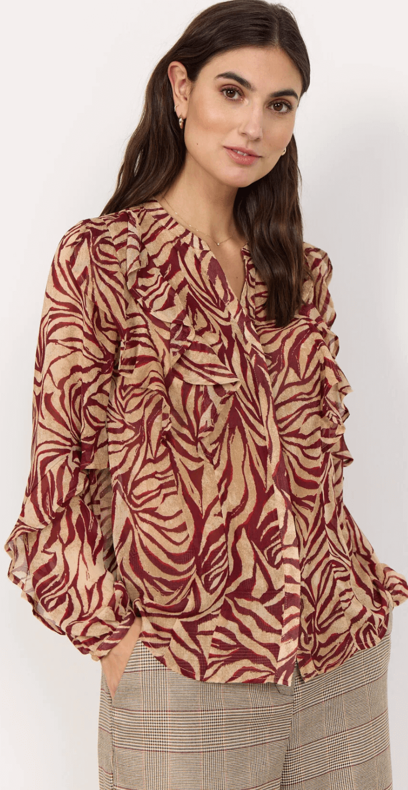 Valborg skjorte mørk rød