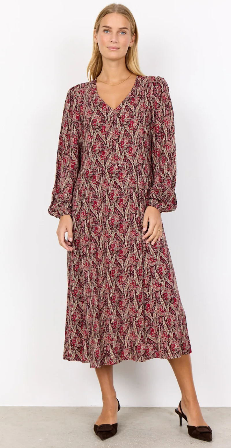 Ilya kjole mørk rød