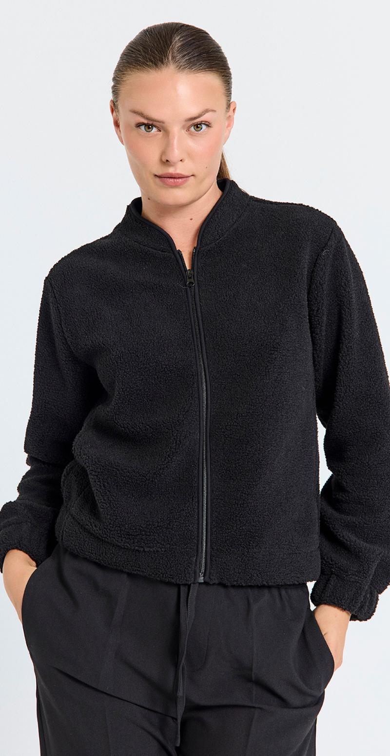 Teddy jakke sort FreeQuent