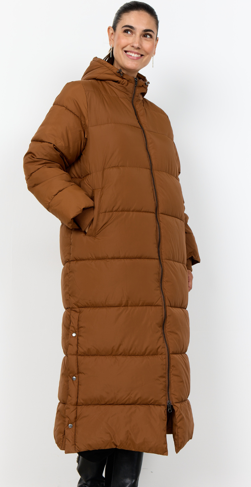 Liva frakke med hætte camel