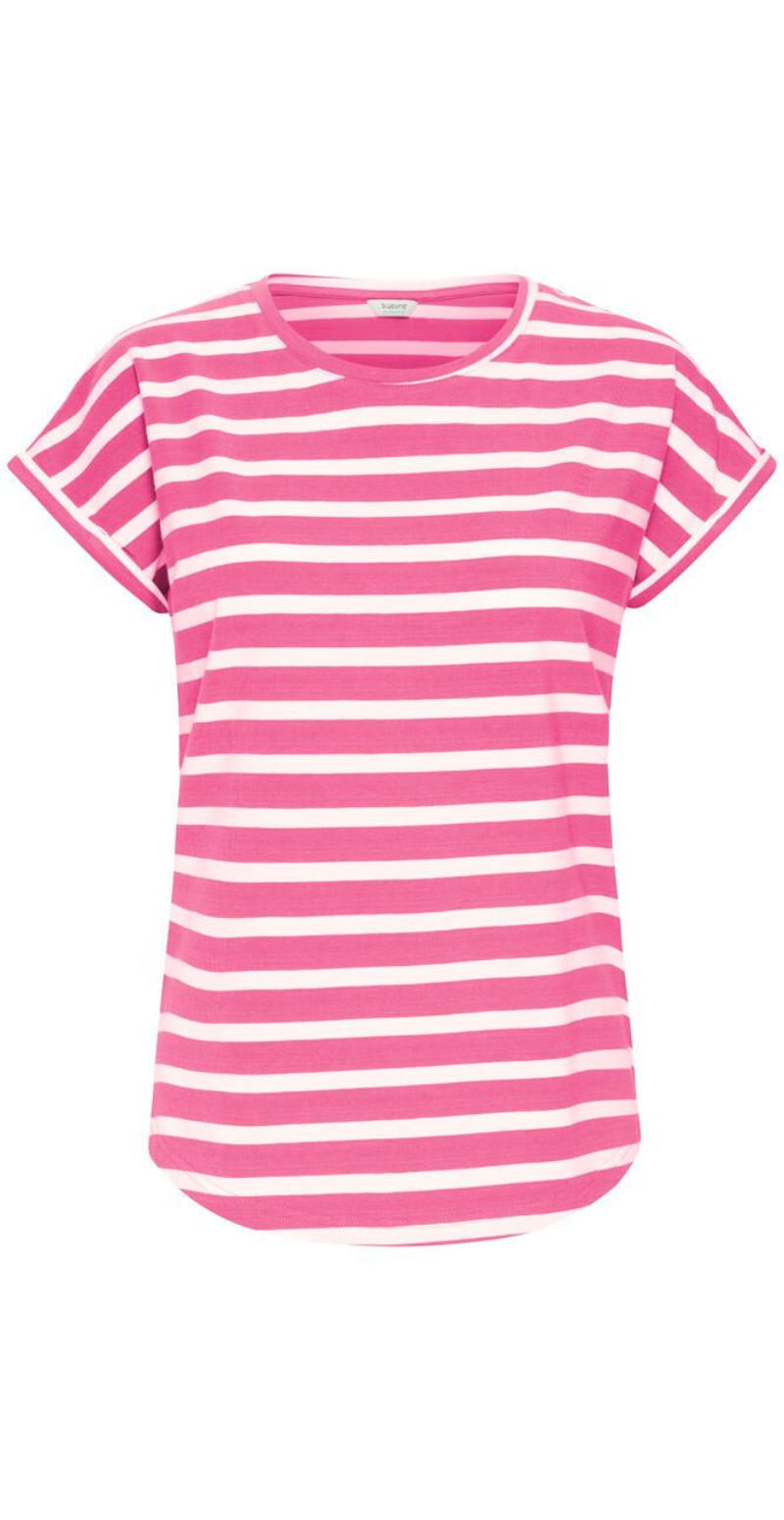 T-shirt med striber pink stripe