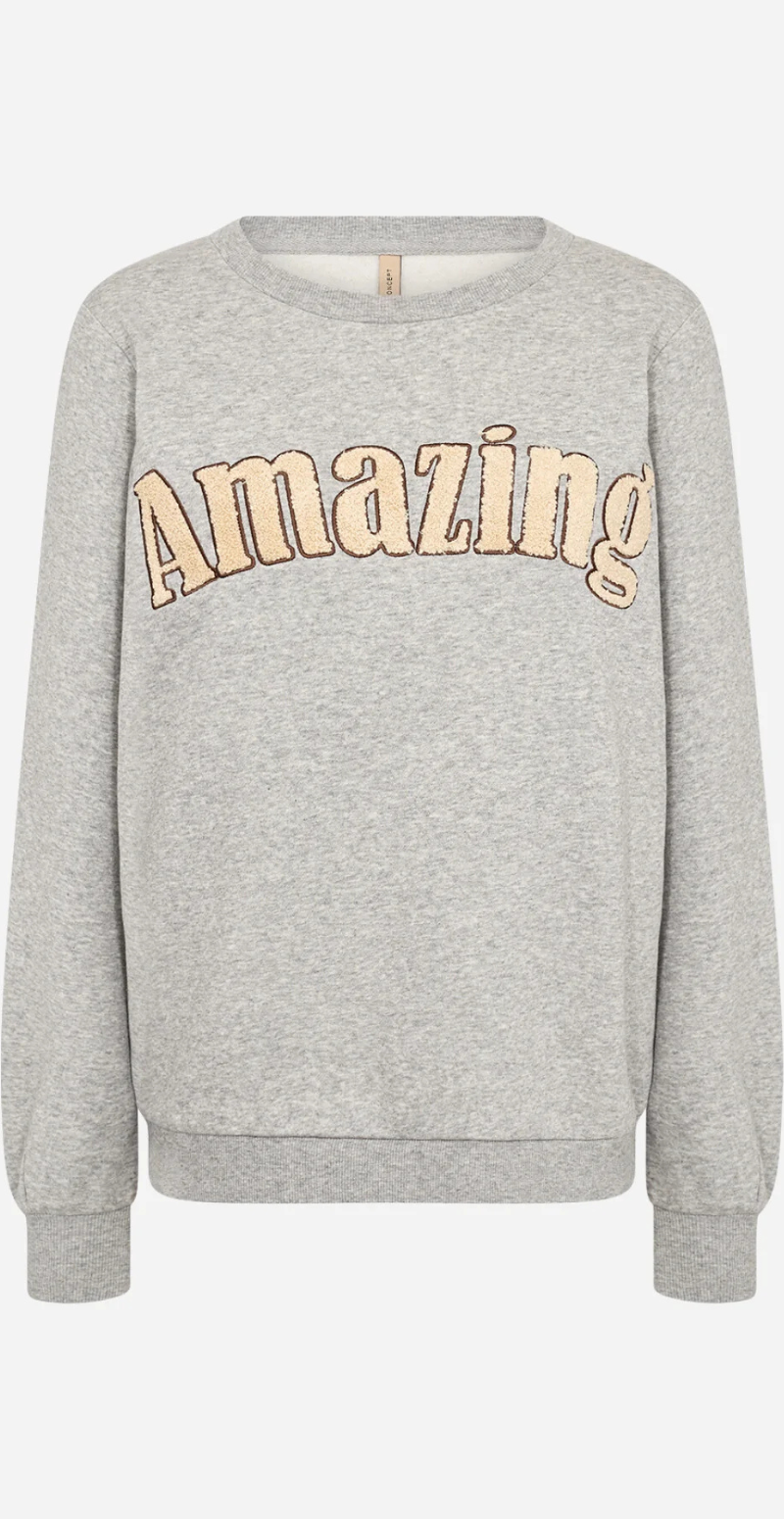 Angelin sweatshirt amazing grå Soyaconcept