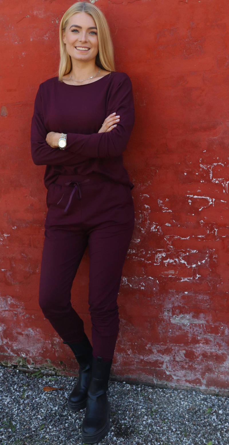 Alma fleece bukser bordeaux Liberté
