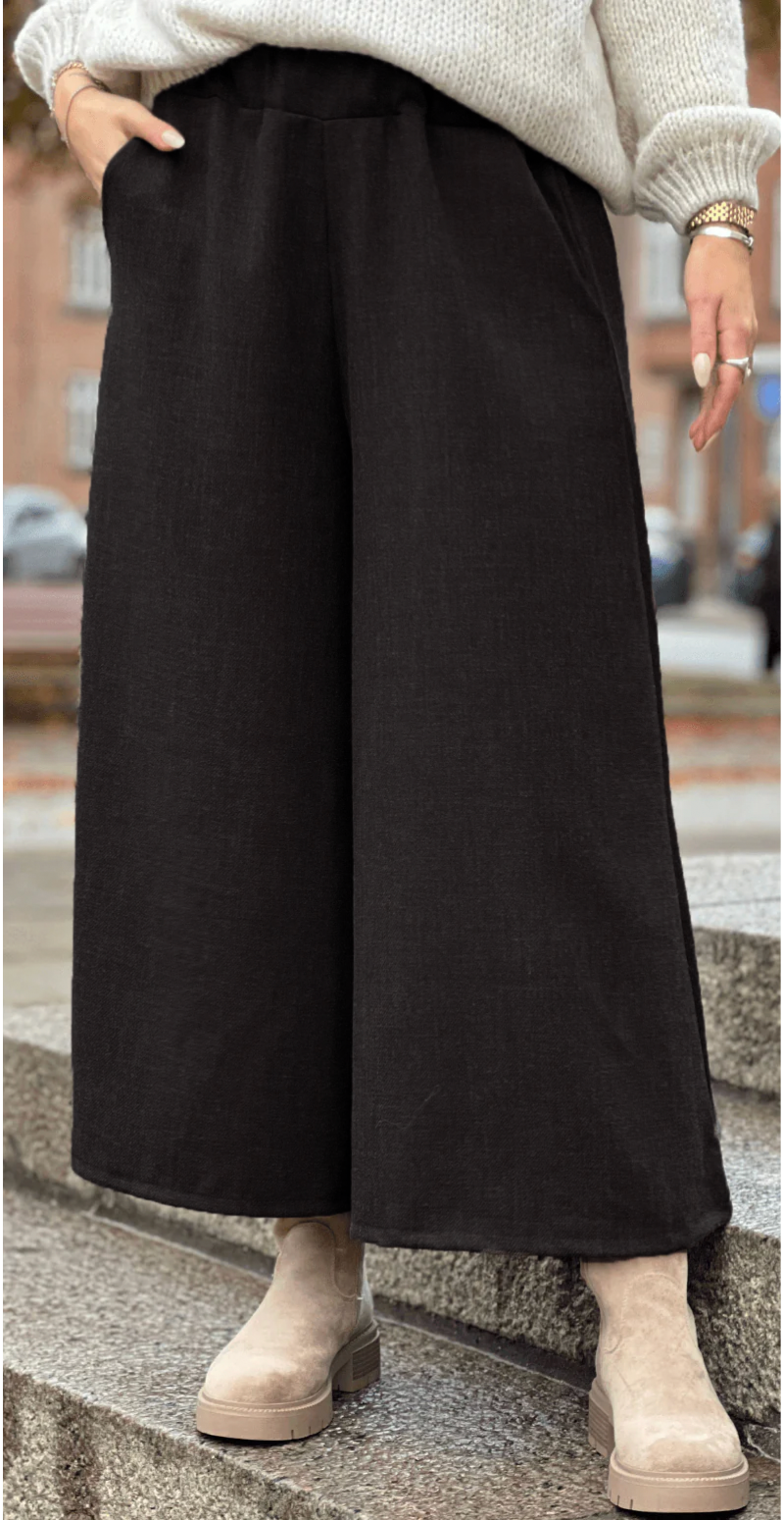 Bonnie cropped bukser med vidde sort LikeLondon