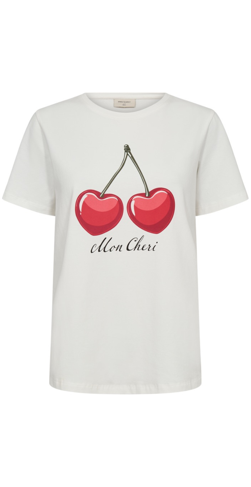 Fenjal t-shirt med kirsebær motiv star off-white Freequent