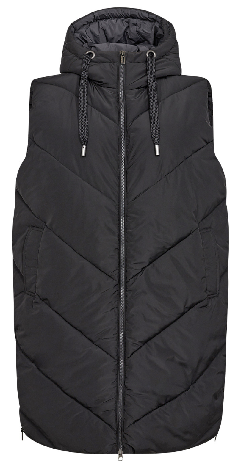 Quiltet vest sort
