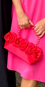 Taske med roser rød