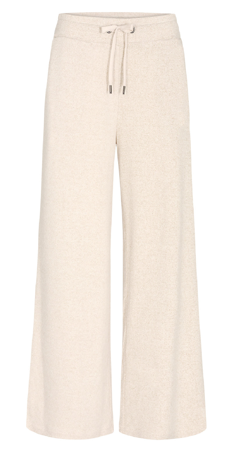 Bukser med løstsiddende pasform creme melange