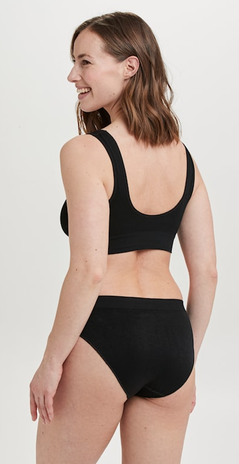 Sort microfiber BH med brede stropper