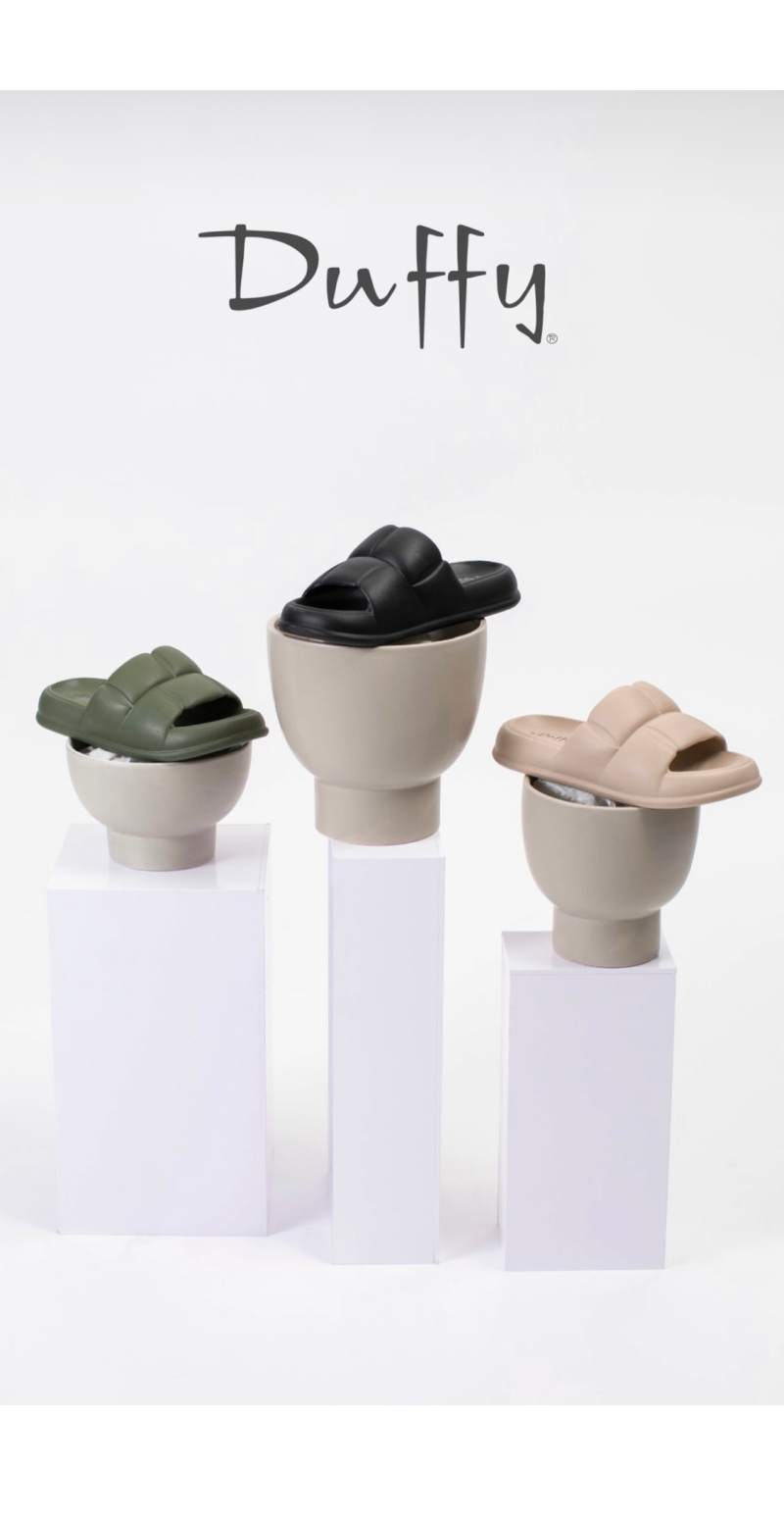 Slip in sandal med quilt army