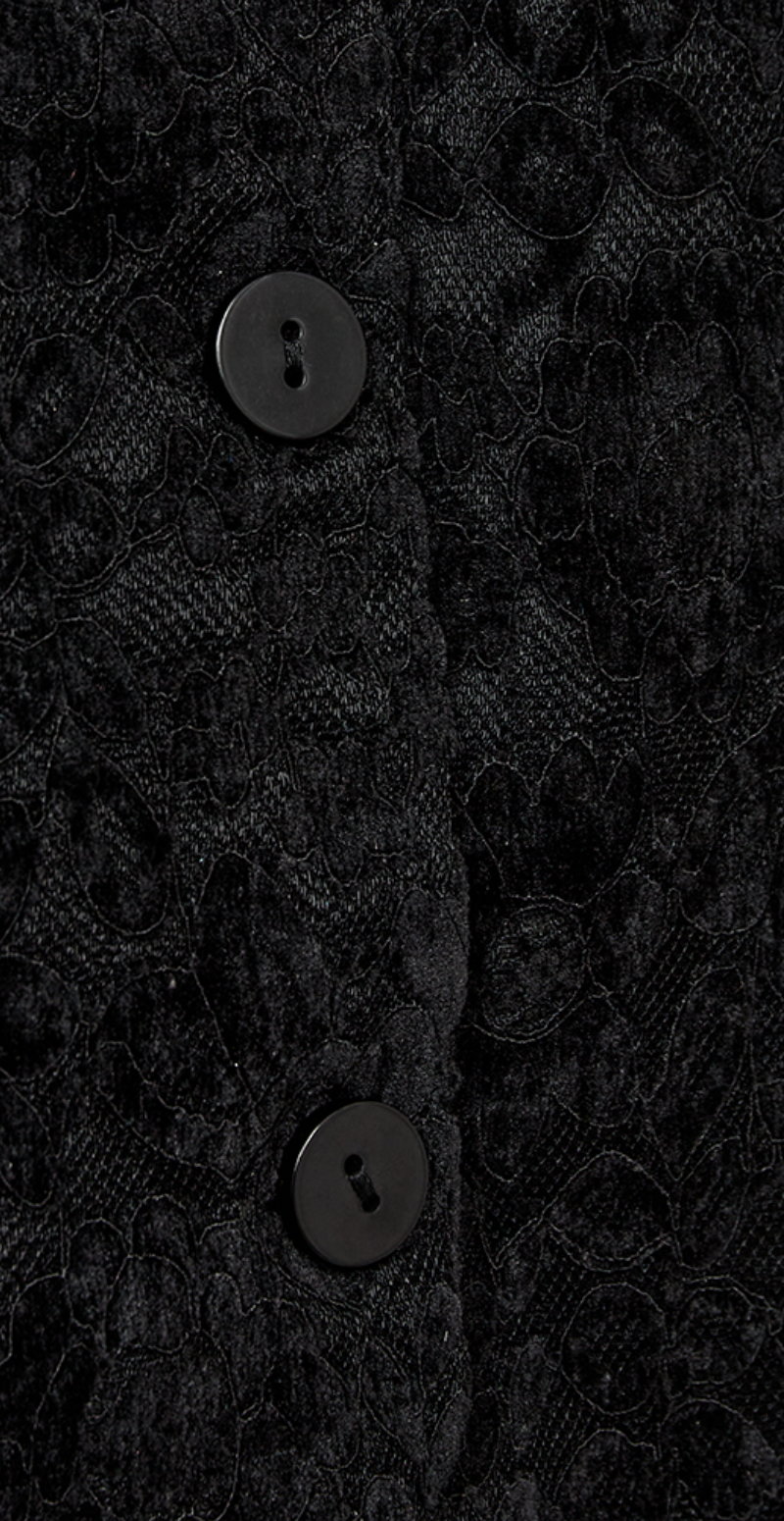 Gry vest i blonde og velourstof sort