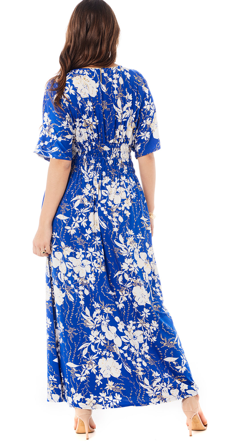 blå lang kjole