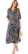 Ester kjole med mønster grå Likelondon