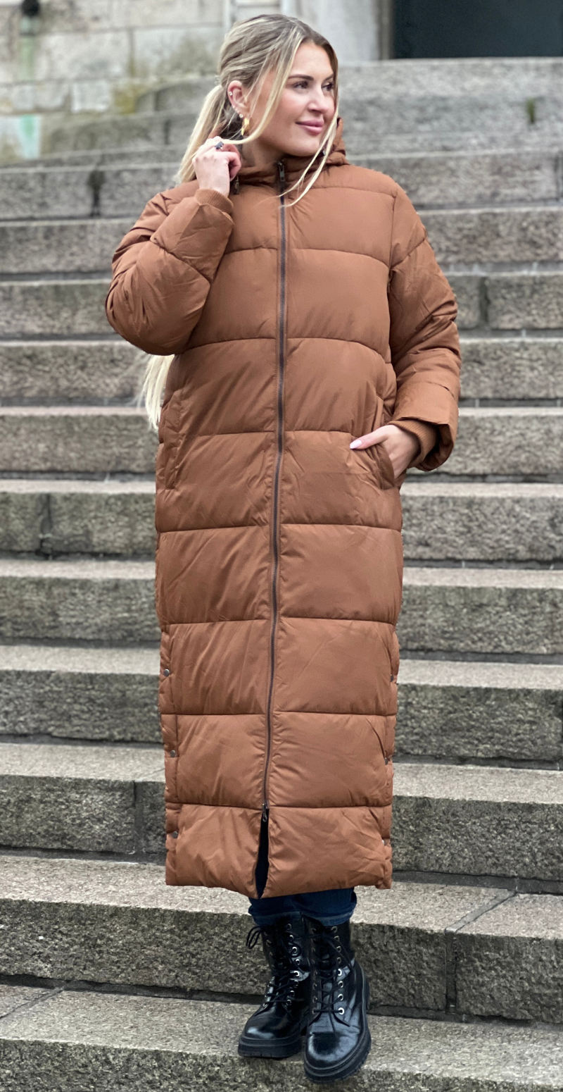 Liva frakke med hætte camel