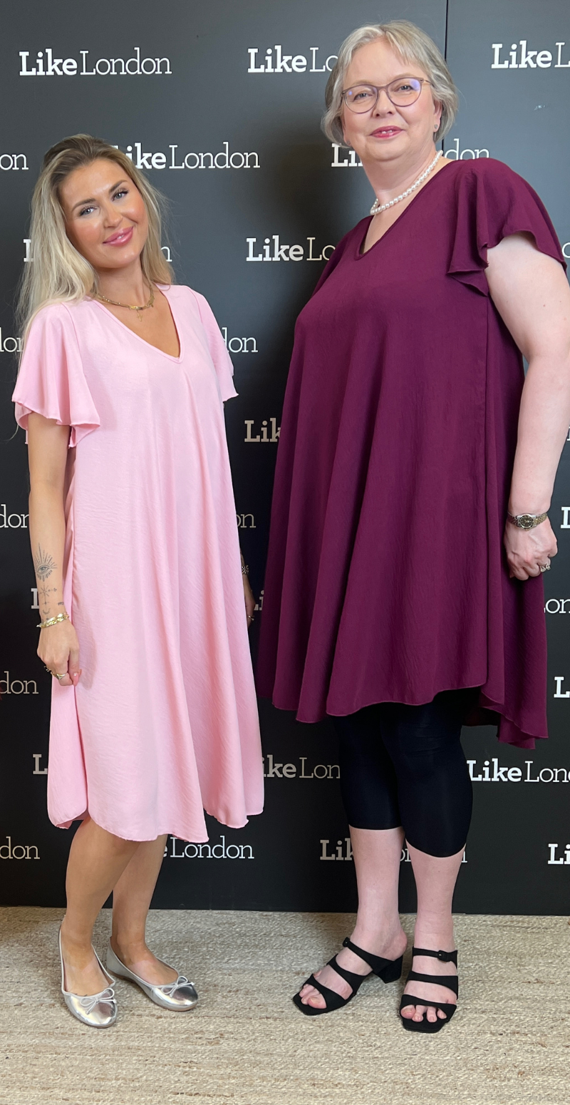 Alma kjole med vidde rosa Likelondon