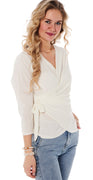 Klara bluse med wrap-effekt hvid Likelondon