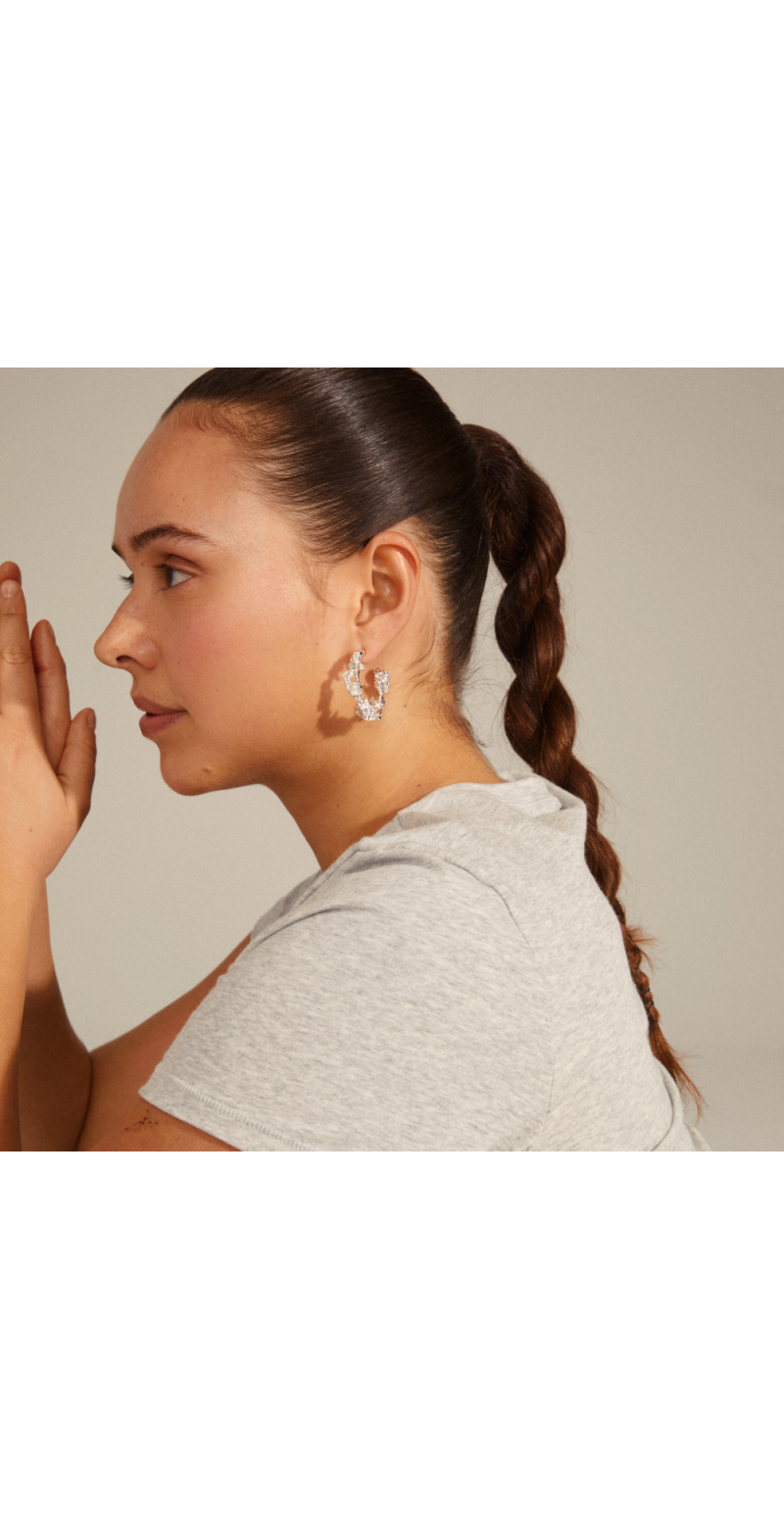 Sølvbelagte hoops med eksklusiv design