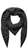 Tørklæde med mønster sort