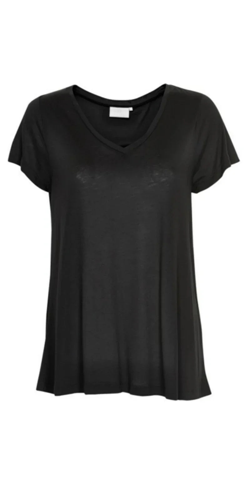 Sort Anna t-shirt med v-hals (4502452043857)