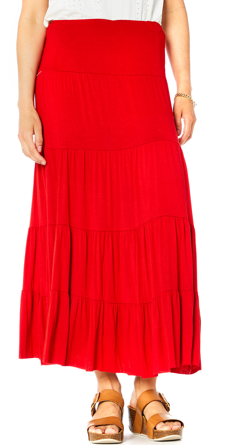 nederdel med peplum rød Likelondon – LikeLondon.com