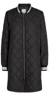 Quiltet jakke med kontrast sort