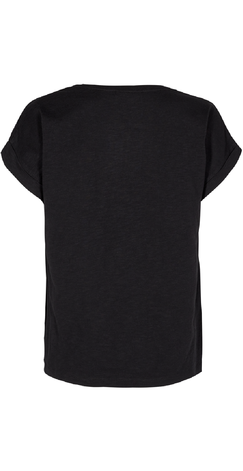 Viva T-shirt med brystlomme sort