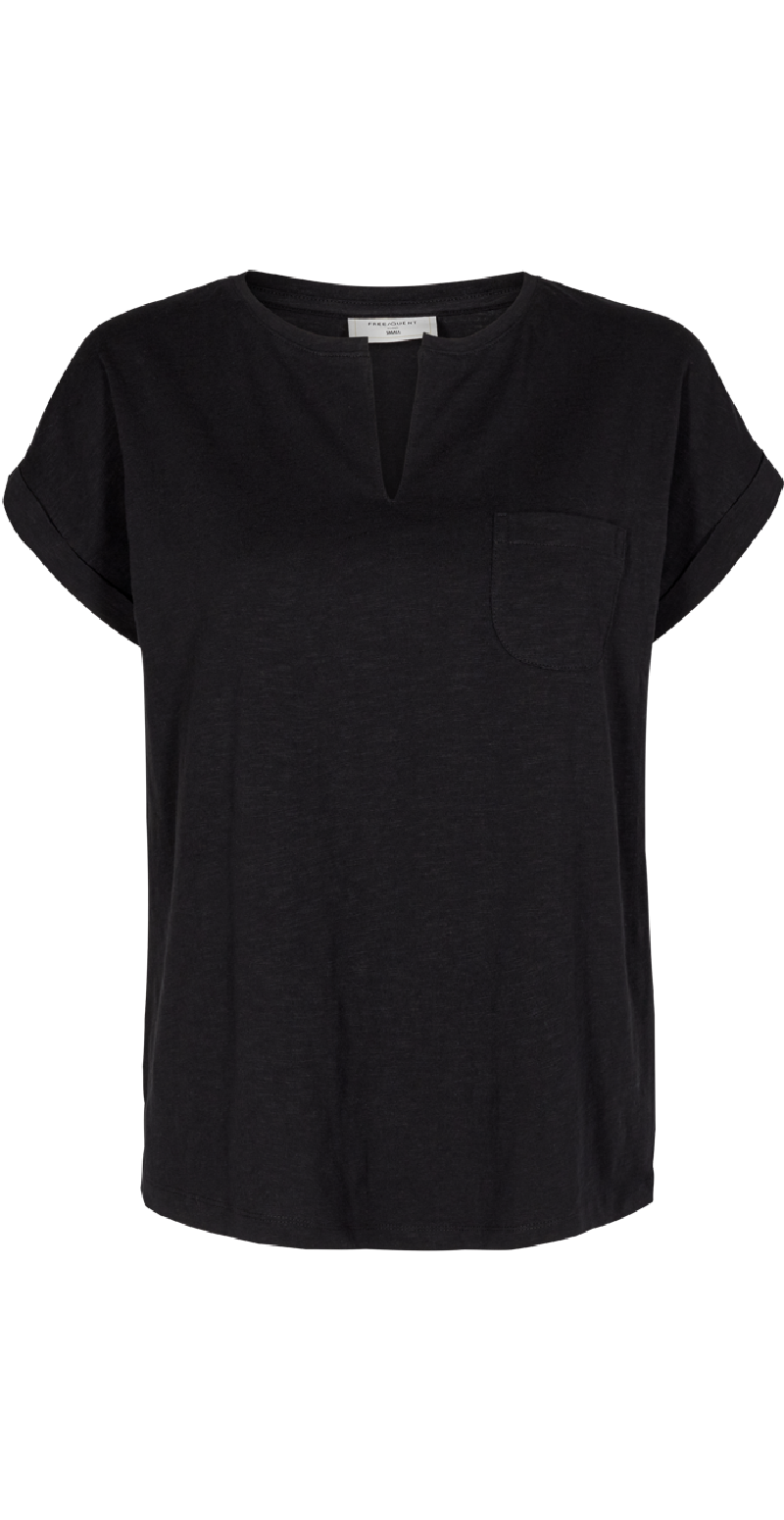 Viva T-shirt med brystlomme sort