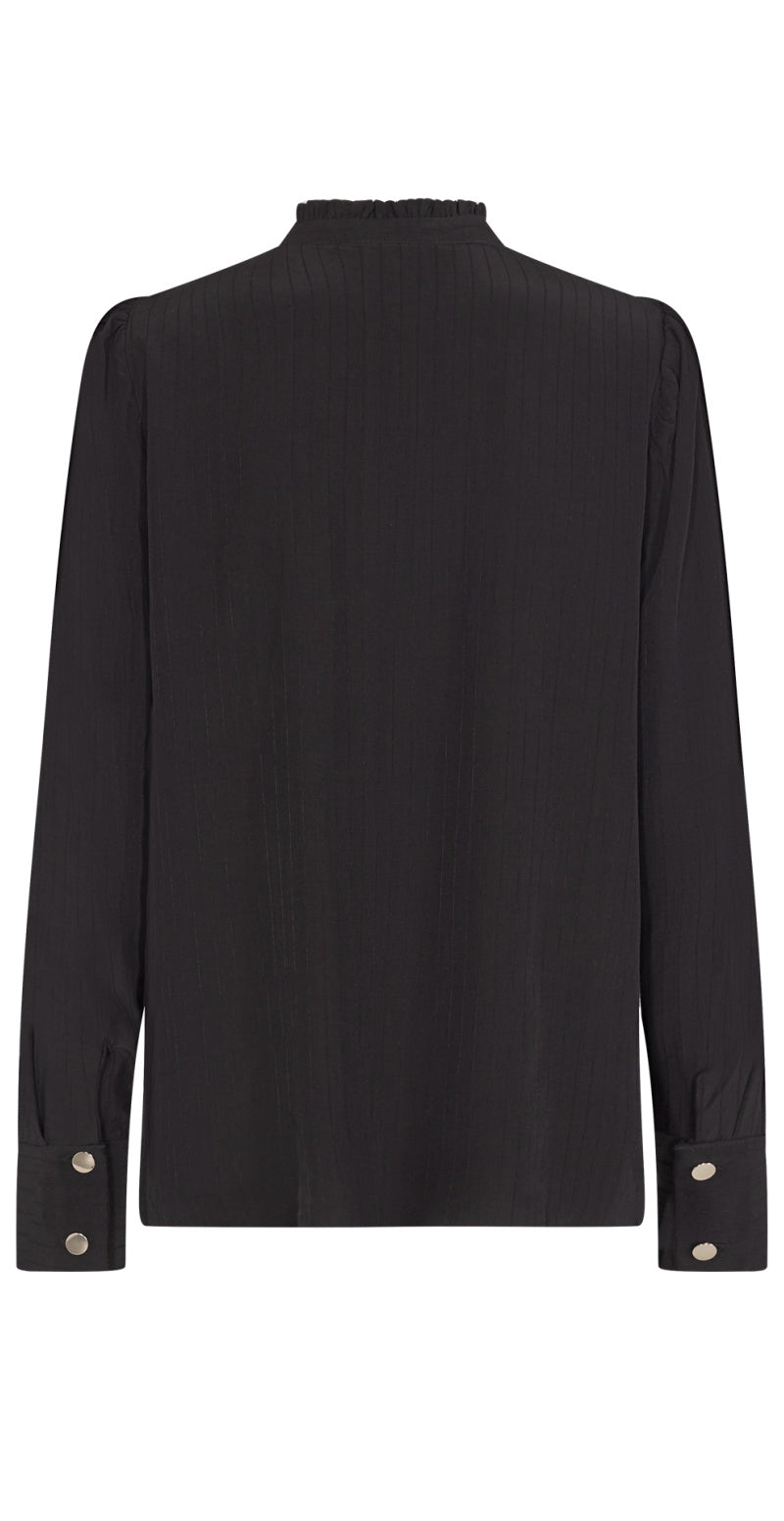 April bluse med flæse sort