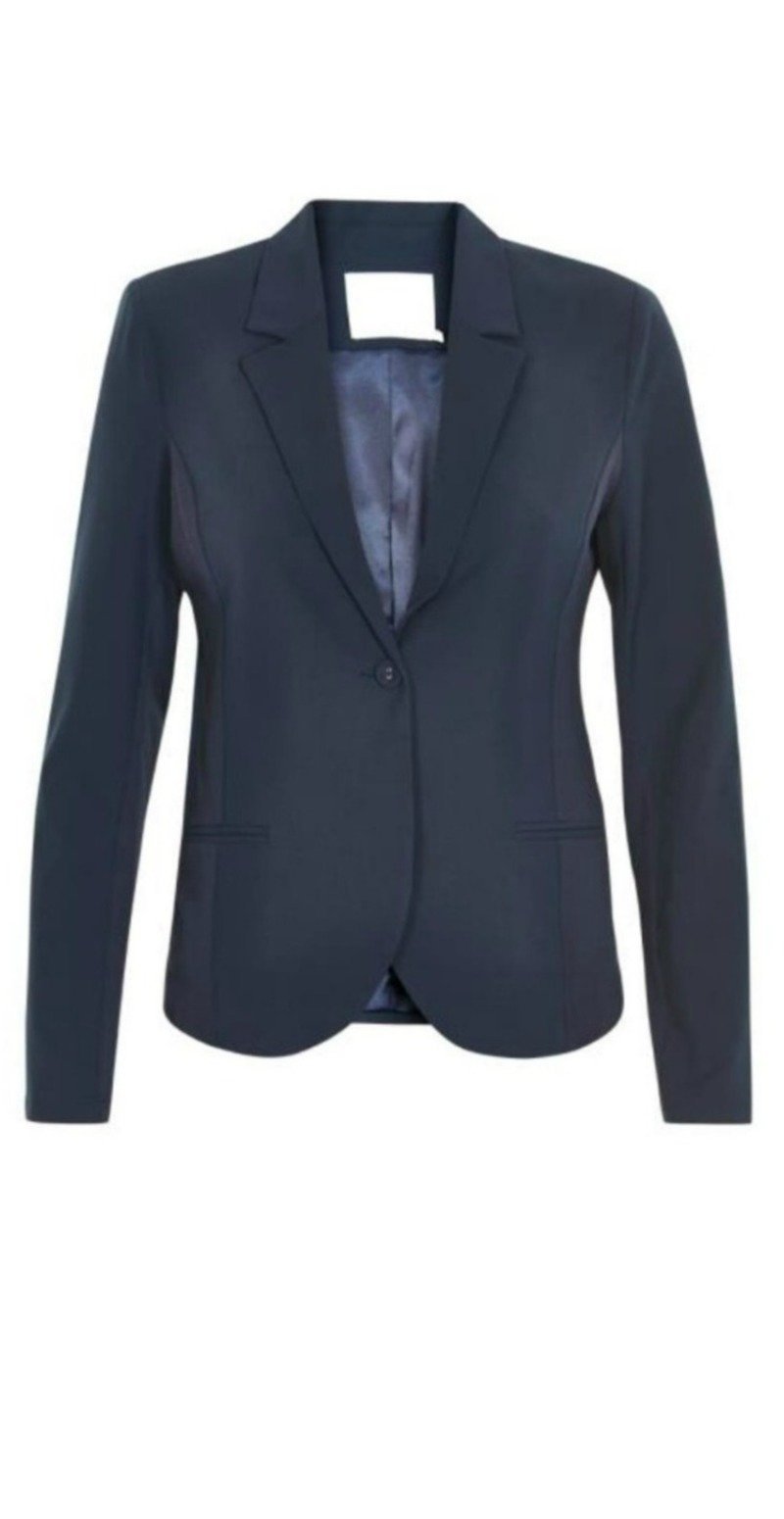 Navy jillian luxus blazer med foer (4502465773649)