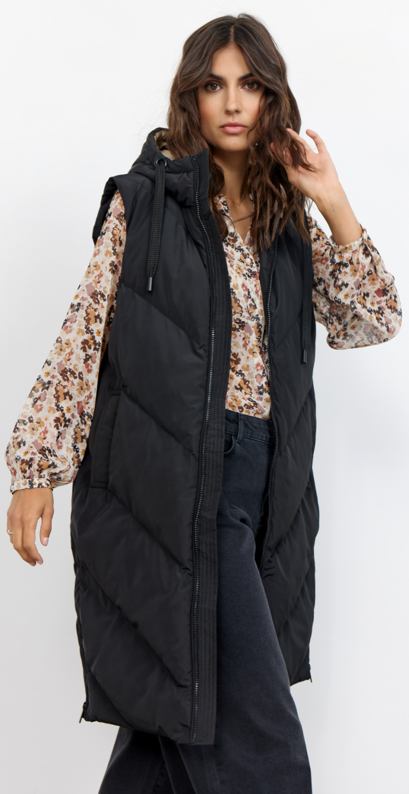 Quiltet vest sort