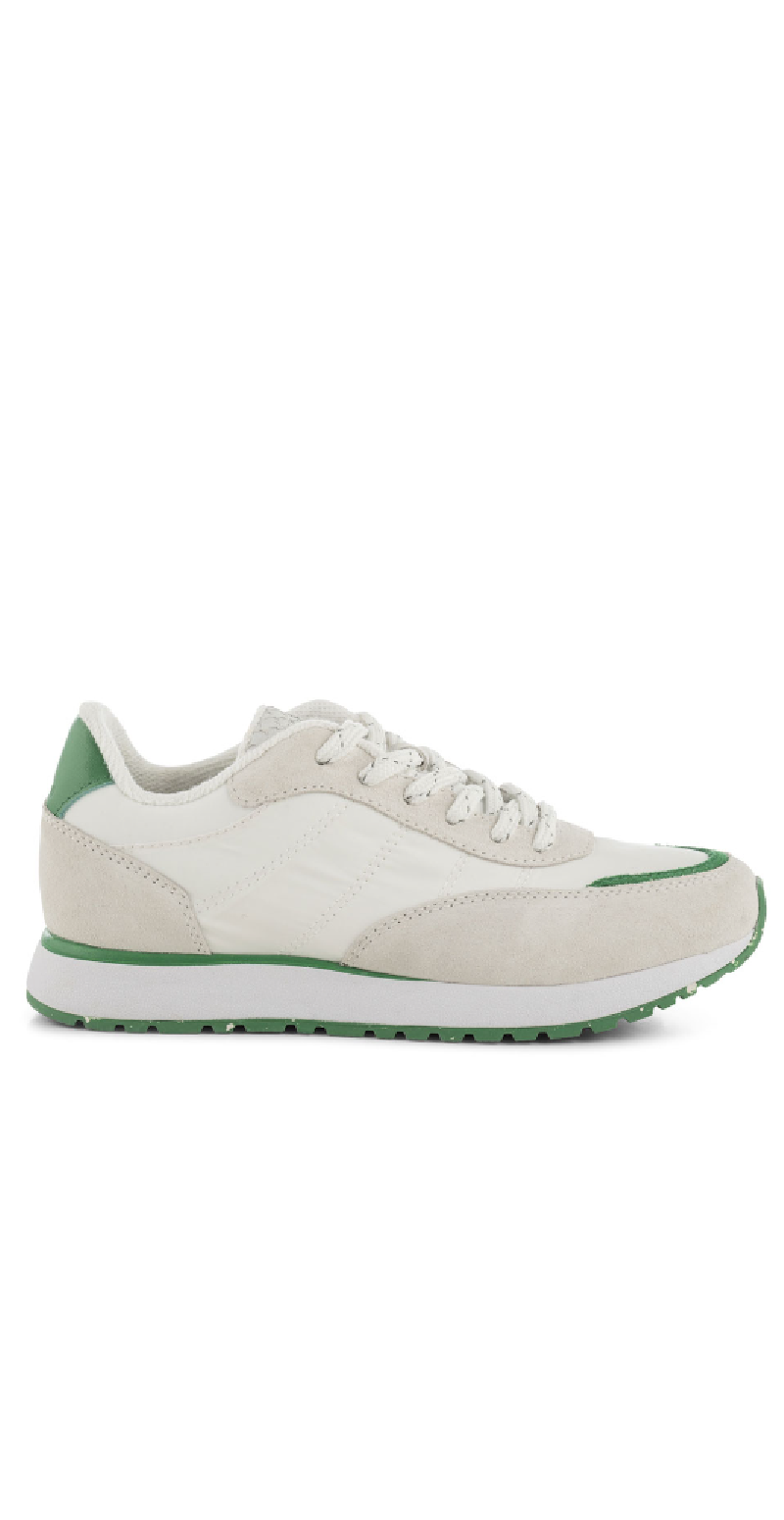 Sneakers i hvid og grøn WHITE BASIL