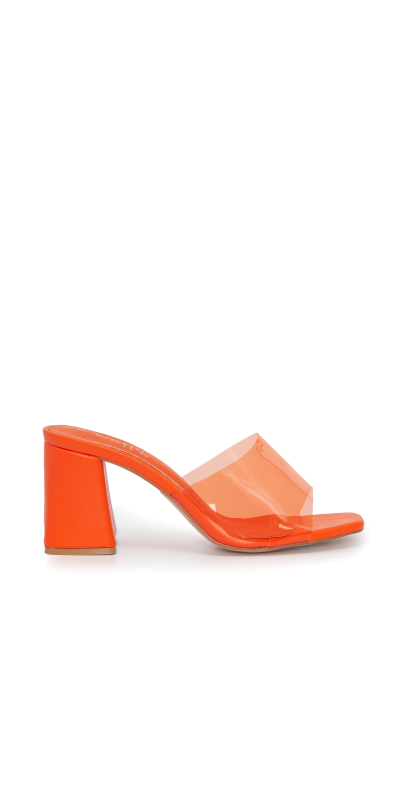 Slip on med blokhæl orange