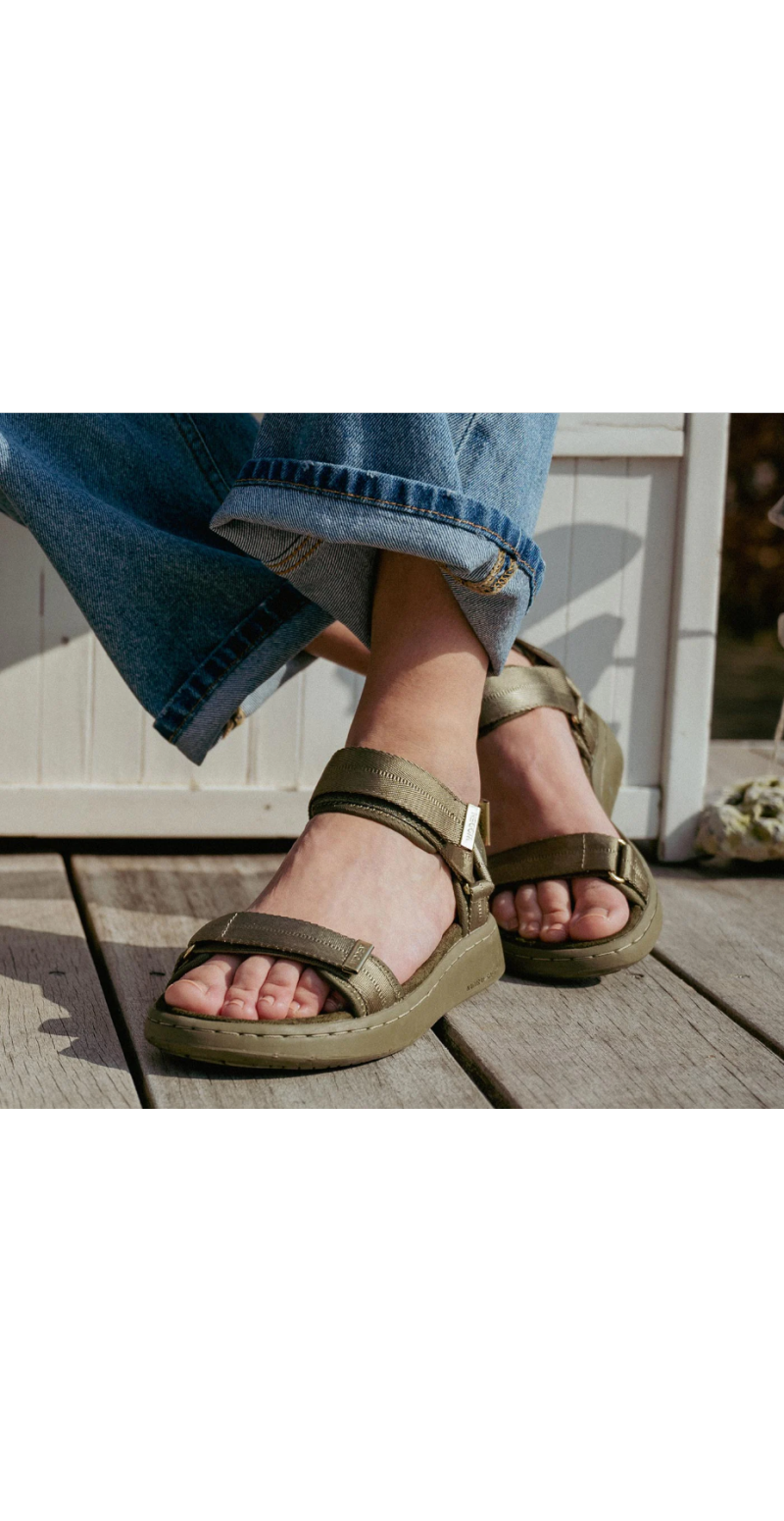 Sandal med velcro dark olive