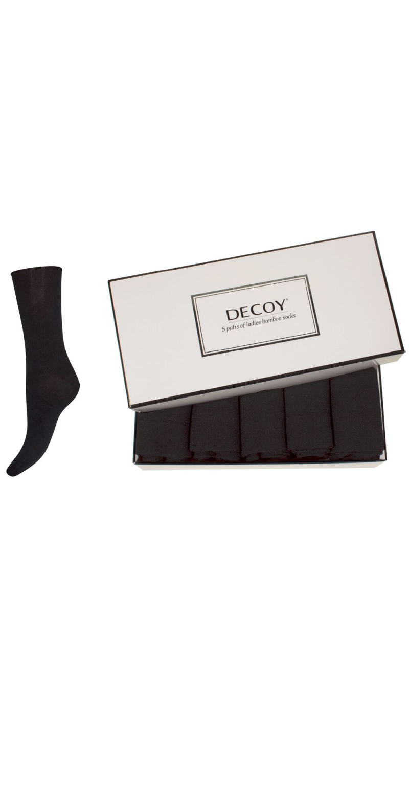 5-pak bambus strømper lang sort