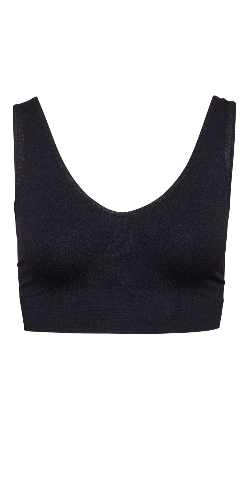 Sort microfiber BH med brede stropper