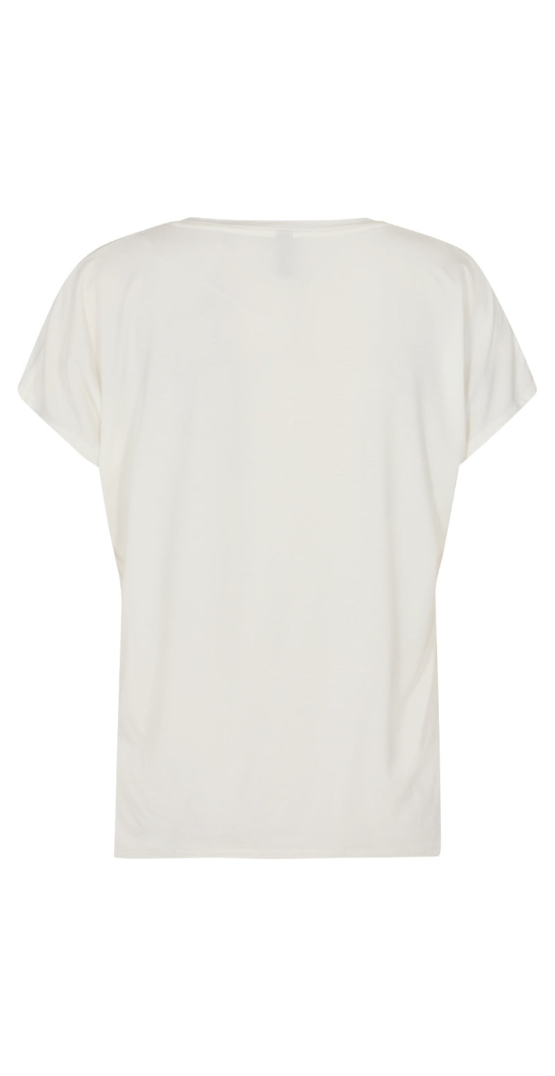 Sophia basisbluse med v-hals off white