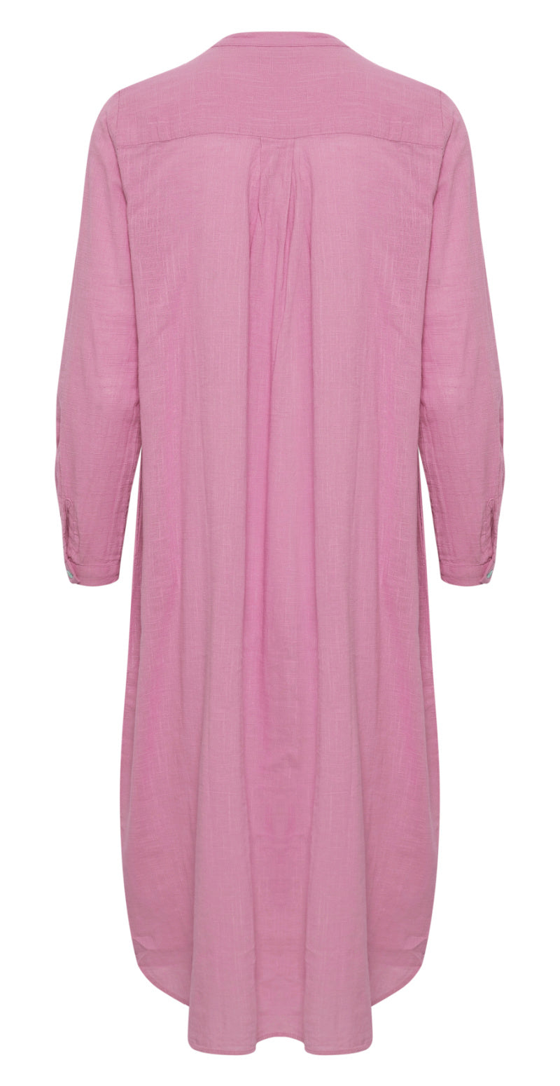 Lang kjole med stolpelukning opera mauve