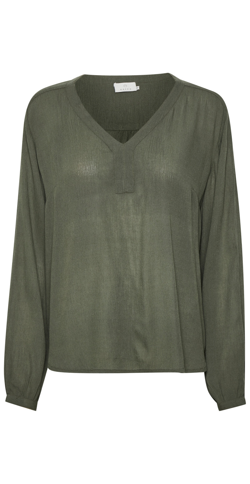 Amber bluse med v-hals grape leaf
